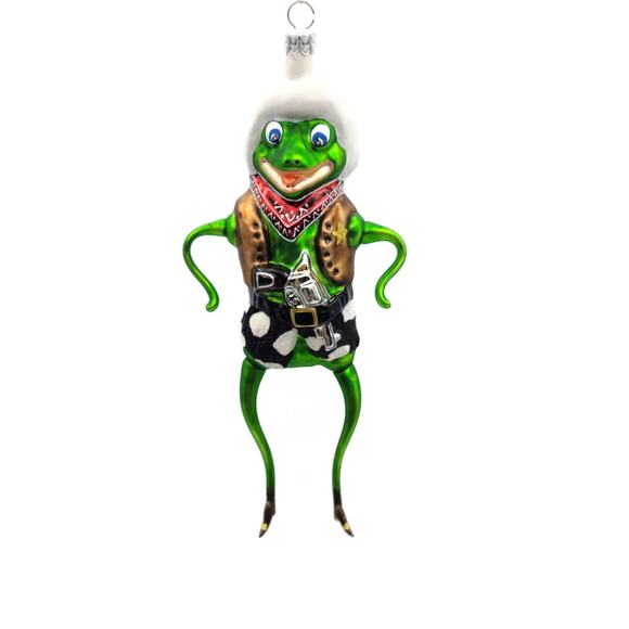 Slavic Treasures Rootin Tootin Toad Cowboy Frog Halloween Christmas Ornament - Picture 1 of 8
